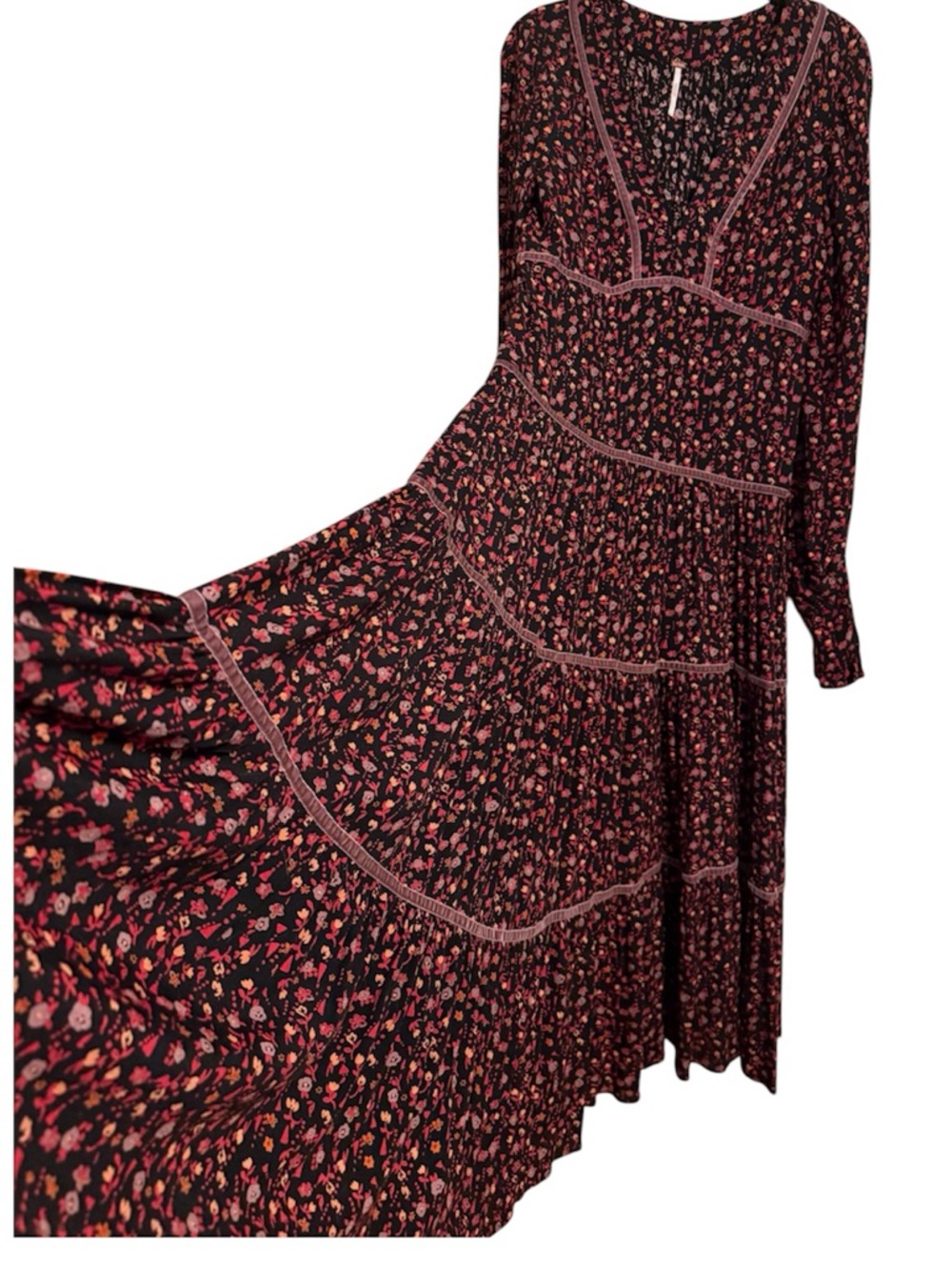 Free People Take A Little Time Floral Midi Dress Women’s Size 6 - Picture 10 of 13